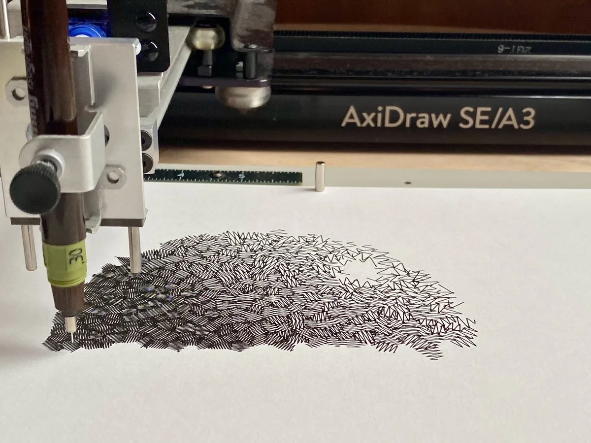 Plotter drawing of Falling Leaves